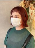 切りっぱなし赤ボブ