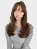 シースルーバング　くびれヘア　韓国ヘア　ナチュラルブラウン10