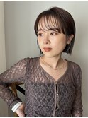 暖色カラー/ピンクベージュ/前髪/レイヤーカット/原宮前