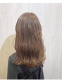 波巻きウェーブ×ミルクティーベージュ【TELAHAIR土浦】