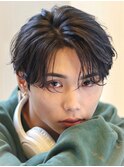 韓国ヘアニュアンスパーマセンターパートワックスなし韓流