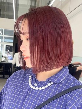 ニトバイアンキシム(nit by ahnkism) ボブミルクティーベージュブリーチダブルカラー堀江