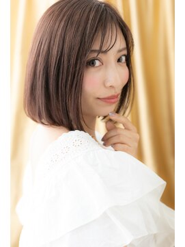 モッズヘア 越谷(mod's hair) マロンベージュアッシュ切りっぱなし小顔ボブディY越谷30代40代