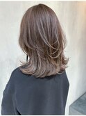 美髪顔周りレイヤーくびれミディミディアム_ba380271