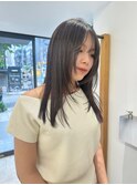 顔周りレイヤー/ミディアム/レイヤー/前髪あり