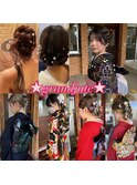 ヘアセット　成人式　メイク　着付け　まつげパーマ　那覇