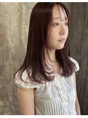 小顔レイヤーカット/チェリーレッドカラー/20代30代40代人気ヘア
