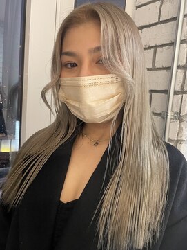 white silver/ハイトーン/ケアブリーチ/ダブルカラー