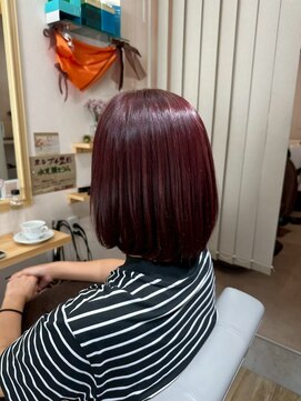 20代30代40代大人可愛い透明感カラーワインレッドナチュラルロブ