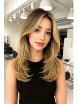 リコヘアー(LiCO HAIR) 那覇/イメチェン/ピンクベージュ/アンブレラカラー/前髪