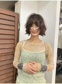 古着ミックスコーデのフレンチボブ
