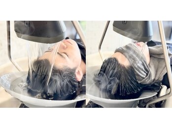 ムーンヘアー(moon hair)の写真/スパニストによるカウンセリング&本格ヘッドSPA☆仕切りのあるシャンプーブースで至福のリラックスtimeを♪