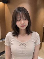 サボ 栄店(sabo)&nbsp;鎖骨ミディ×グレージュ×顔まわりレイヤー