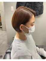 イーエー ヘアー(E.A hair)&nbsp;大人のキャラメルラテカラー×ミニボブ