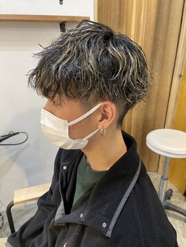 エルオム(EL.HOMME) 【AOI】波巻きパーマ×ハイライトカラー