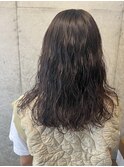 暗髪×ミディアムパーマ　style