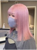 21ベイビーピンクニュアンスカラーヘルシースタイル韓国ヘア