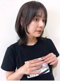 ☆グレージュカラー斜めバングデザインカラーシルキーベージュ