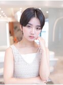 小顔カット ひし形シルエット 前髪あり　顔周り似合わせ