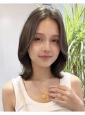 ミディアムボブくびレイヤー似合わせカットハッシュカット