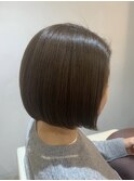 大人ショートボブショートインナーカラー丸みショートカット