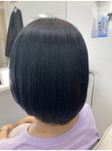 暗髪丸みボブ[藤沢/髪質改善]