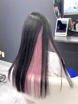 ホワイト 梅田(white)&nbsp;インナーカラー/ブラック×ピンク