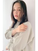 レイヤーセミロング×シアーグレージュ/アースカラー/こなれヘア