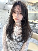 韓国ヘアーハッシュカットレイヤーカットグレージュブリーチ無し