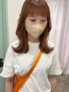 キートス 高知店(kiitos) ブリーチなしオレンジカラー