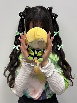 立体リボンあみたらしツインテール