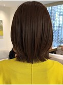 くびれるレイヤーボブブラウンベージュ春カラーボブレイヤー銀座
