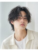 クレオ 福大通り店(CREO)&nbsp;ニュアンスパーマ×センターパート◎くせ毛風毛流れ感韓国メンズ