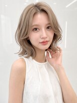 カバーヘア ブリス 上尾西口店(COVER HAIR bliss)&nbsp;韓国風くびれボブミルクティーブロンド/ブリーチ透明感p上尾