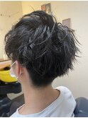 ツイストパーマ×ツーブロック