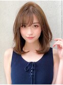 ★小顔前髪ワンカールレイヤーカット黒髪ネビージュボブルフ