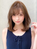 アグノス 青山(Agnos) ★小顔前髪ワンカールレイヤーカット黒髪ネビージュボブルフ