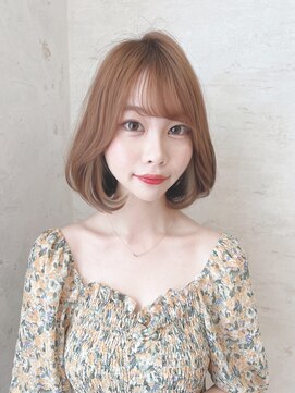 ロンド クラン 岡崎(Lond Clan) 小顔ヘア ヌーディーカラー 韓国ボブ 切りっぱなしボブ