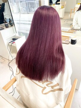 コト 福井大和田店(coto) ピンクラベンダー ハイトーンカラー 髪質改善 福井美容室
