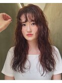 柔らかい質感のlong perm