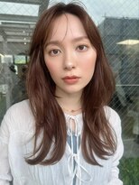ミンクス 銀座店(MINX)&nbsp;デザインカラーレイヤーカットウェットヘアオリーブベージュ