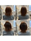 髪質改善トリートメント、縮毛矯正で艶髪へ