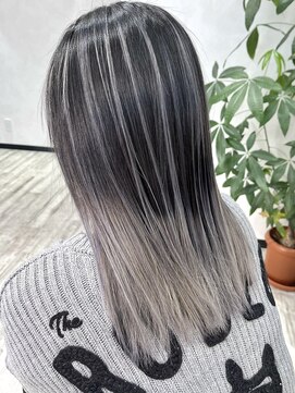 ベルヘアーデザイン 堺東(Belle hair Design) バレイヤージュシャドールーツ韓国風イルミナカラーオリーブ堺東