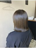 ＊赤みを抑えた透明感オリーブベージュ×艶さらストレートボブ＊