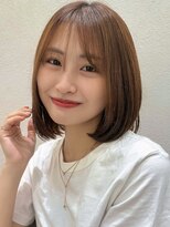 ステアケース 武蔵小杉店(stair:case) ナチュラルストレートボブ大人ガーリーカーキベージュ内巻きボブ