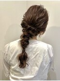 銀座ヘアセット編み下ろし結婚式ヘアセット参列ヘア