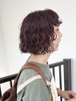 ナループロア ハチ(Nalu pu loa hachi)&nbsp;くるくるパーマ/ボブパーマ/ピンクブラウン