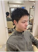 波巻きツイストスパイラル/刈り上げセンターパート/溝の口