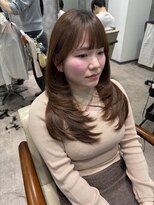 フォンド 津田沼(fond.)&nbsp;着物ヘア/ダークアッシュ/ミディアムレイヤーカット/津田沼