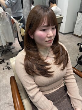 フォンド 津田沼(fond.) 着物ヘア/ダークアッシュ/ミディアムレイヤーカット/津田沼